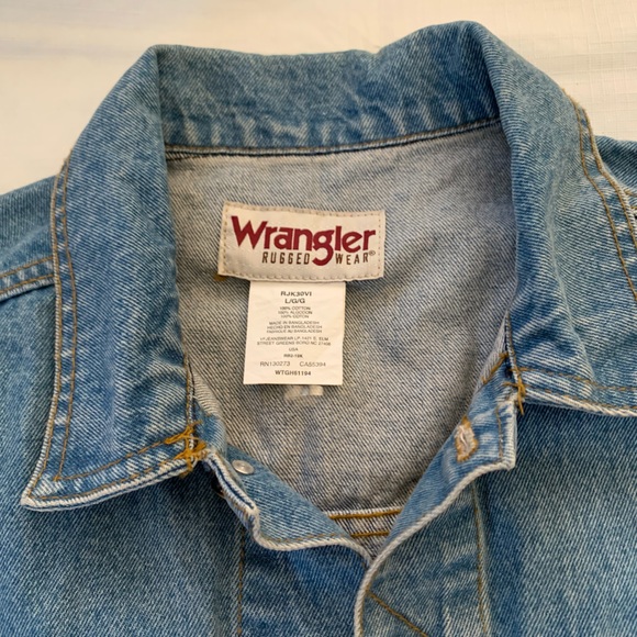 Vintage Wrangler Rugged Wear Denim Trucker Jean Jacket Mens Large 70's. - Picture 2 of 12